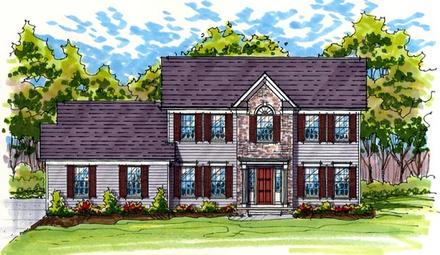 Colonial Traditional Elevation of Plan 56419