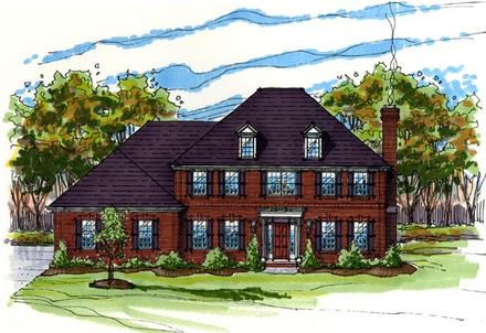 Colonial Southern Traditional Elevation of Plan 56424