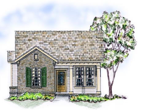 Bungalow, Traditional Plan with 1362 Sq. Ft., 3 Bedrooms, 2 Bathrooms, 2 Car Garage Elevation