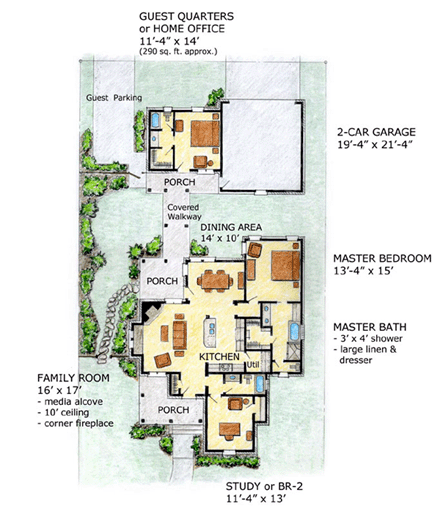 House Plan 56505 First Level Plan