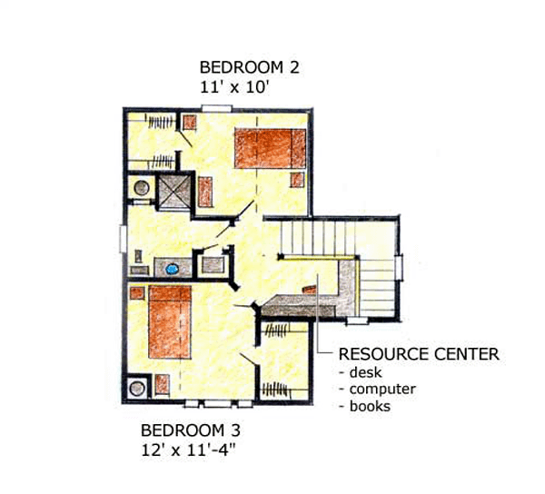 Country Farmhouse Level Two of Plan 56506