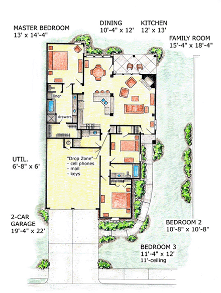House Plan 56508 First Level Plan