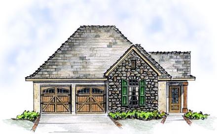 Bungalow Cottage European Elevation of Plan 56509