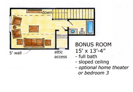 House Plan 56513 Second Level Plan