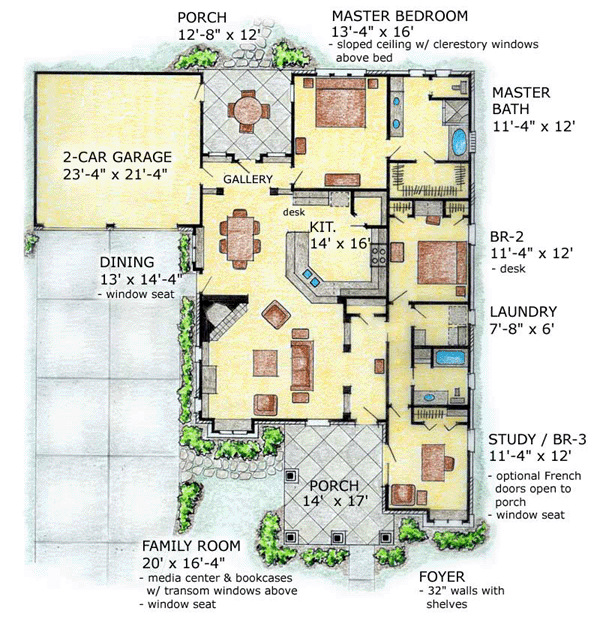 Craftsman One-Story Traditional Level One of Plan 56520