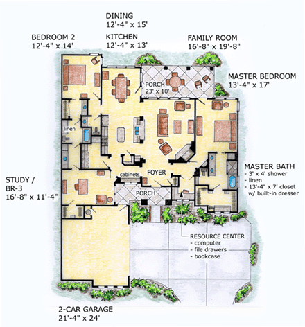 House Plan 56528 First Level Plan