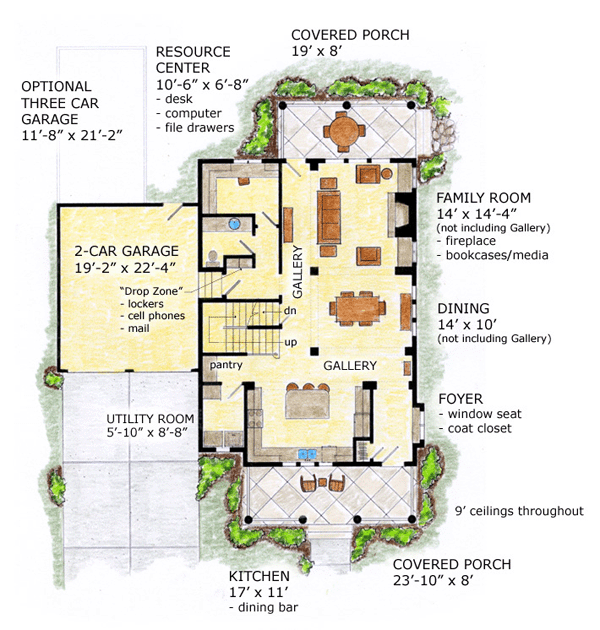 Country Farmhouse Traditional Level One of Plan 56531