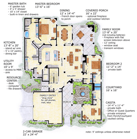 House Plan 56542 First Level Plan