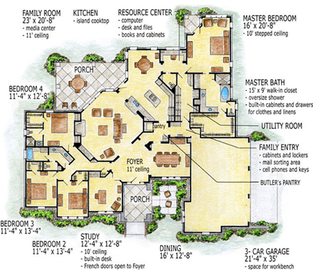 House Plan 56546 First Level Plan