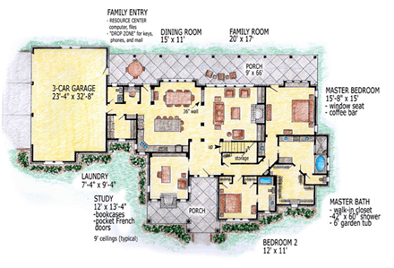 House Plan 56547 First Level Plan