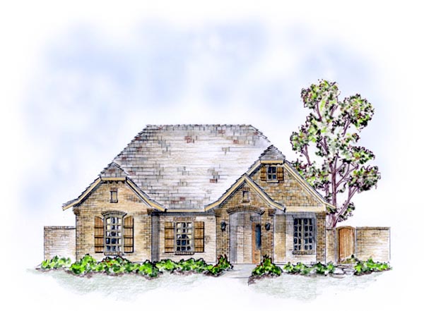 House Plan 56558 with 3 Beds, 2 Baths, 2 Car Garage Elevation