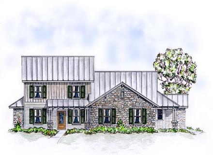 Country Craftsman Farmhouse Elevation of Plan 56562