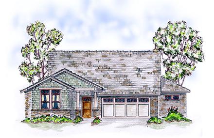 Bungalow Craftsman Ranch Traditional Elevation of Plan 56567