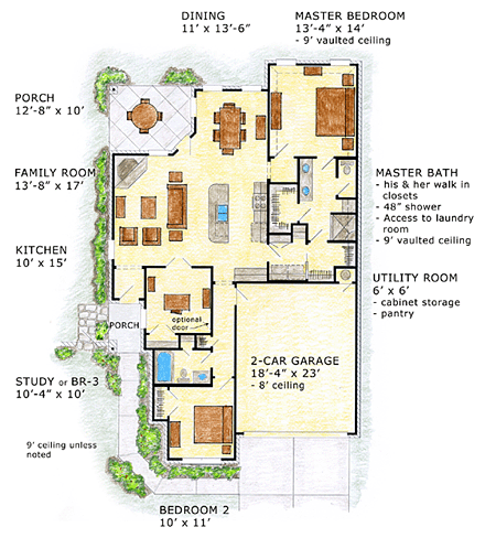 House Plan 56568 First Level Plan