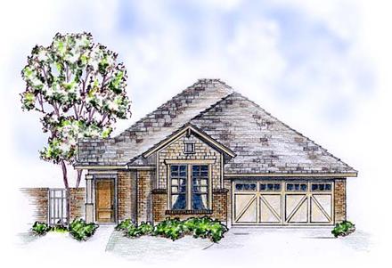 Craftsman European Traditional Elevation of Plan 56569