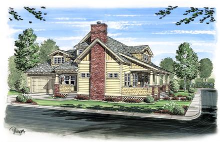 Bungalow Cabin Cottage Craftsman Elevation of Plan 56574