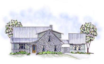 Cottage Country Craftsman Farmhouse Elevation of Plan 56576