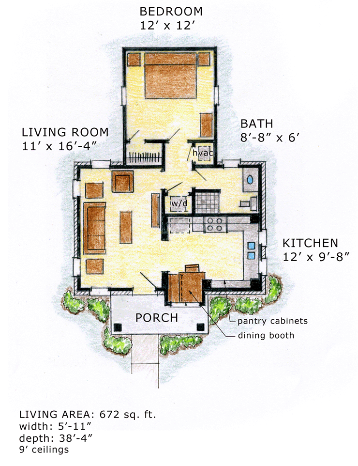 Cottage Craftsman Level One of Plan 56580
