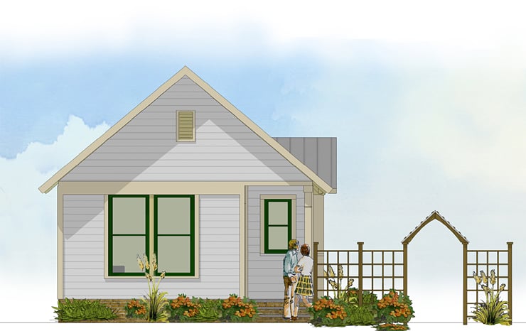 Bungalow, Cabin, Cottage, Traditional Plan with 516 Sq. Ft., 1 Bedrooms, 1 Bathrooms Picture 2
