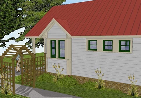 Bungalow, Cabin, Cottage, Traditional Plan with 516 Sq. Ft., 1 Bedrooms, 1 Bathrooms Picture 3