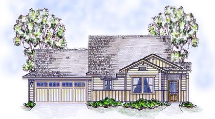 Bungalow Cottage Craftsman Elevation of Plan 56582