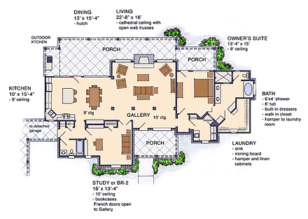 House Plan 56585 First Level Plan
