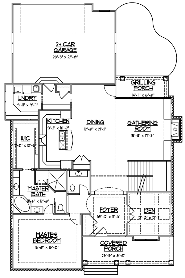 Cottage Craftsman European Level One of Plan 56601