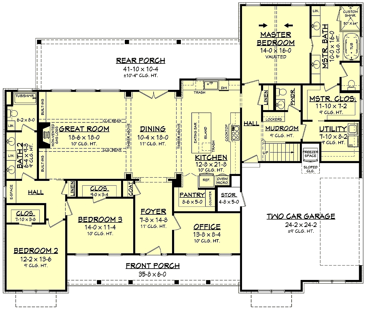 House Plan 56700 Farmhouse Style With 2553 Sq Ft 3 Bed 2 Bath