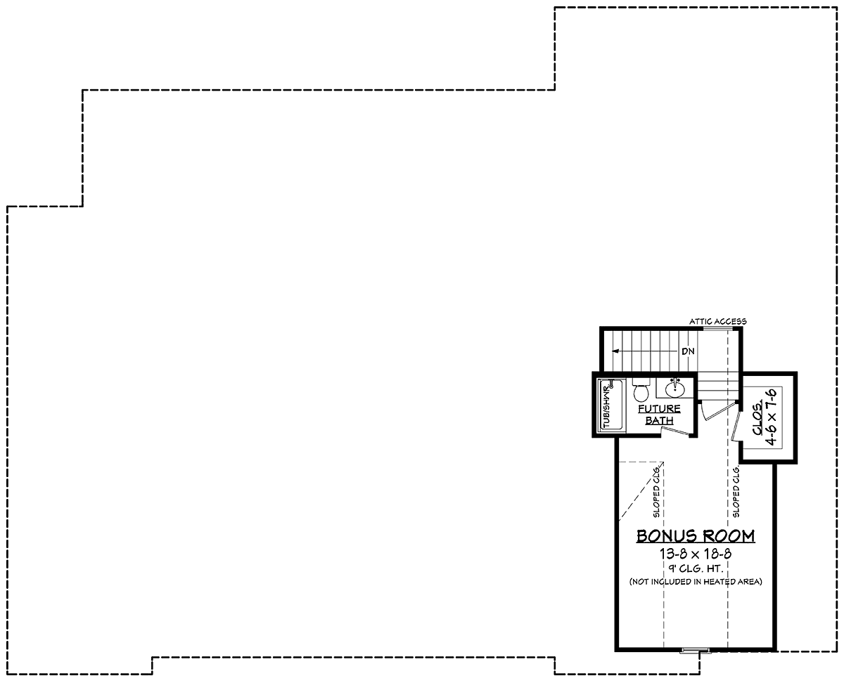 Country Craftsman Farmhouse New American Style Level Two of Plan 56700