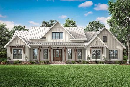 Country Craftsman Farmhouse Elevation of Plan 56700