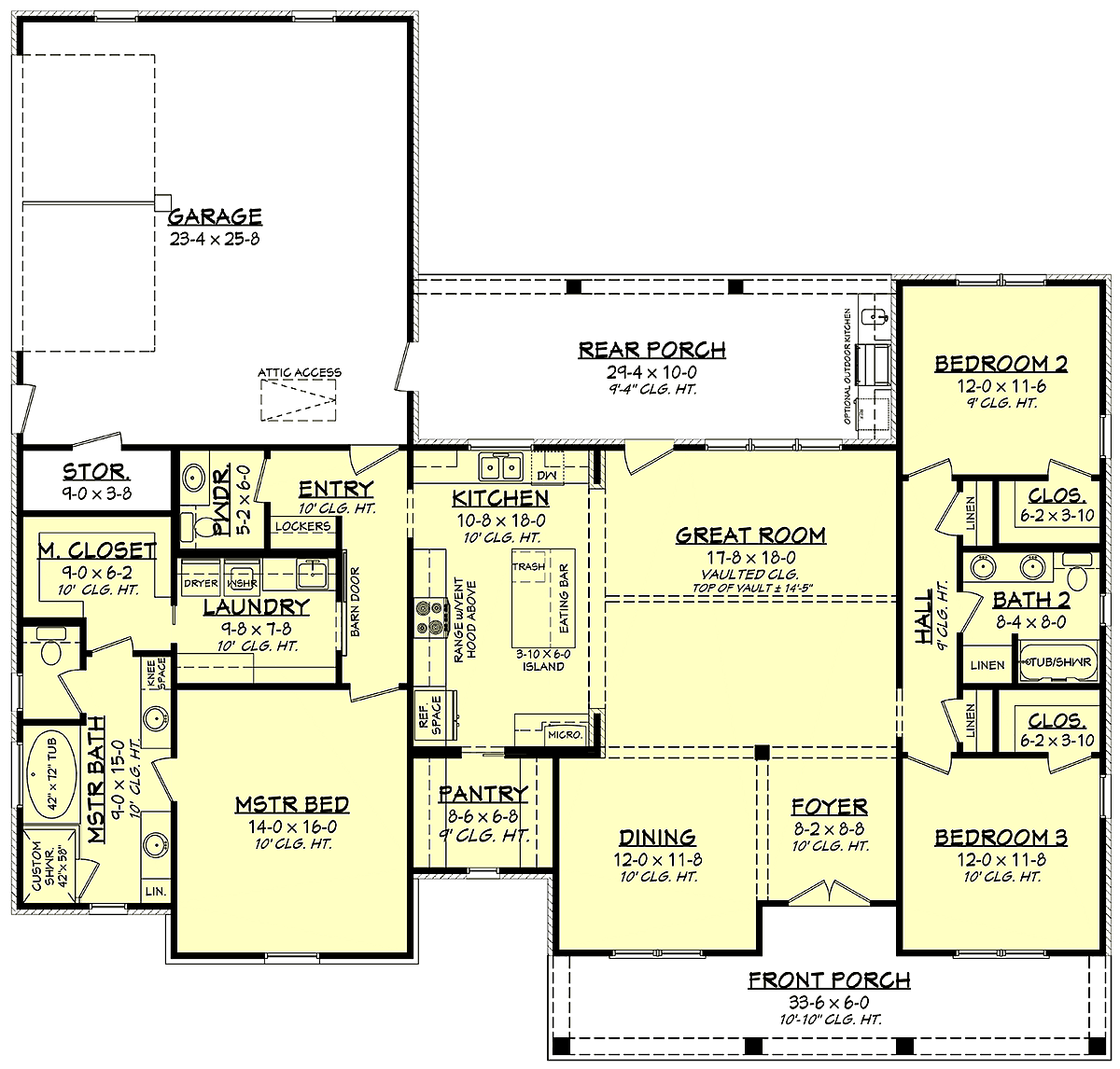 Country Craftsman Farmhouse Traditional Level One of Plan 56703