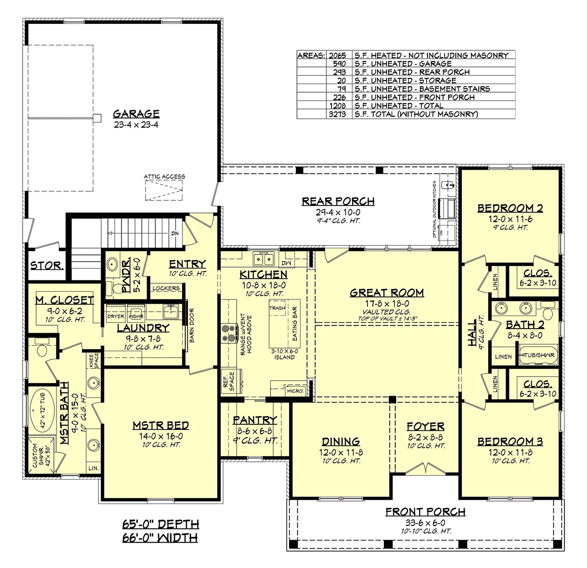 Country Craftsman Farmhouse Traditional Alternate Level One of Plan 56703