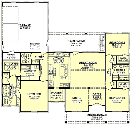 House Plan 56703 First Level Plan