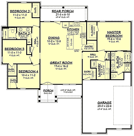 House Plan 56704 First Level Plan