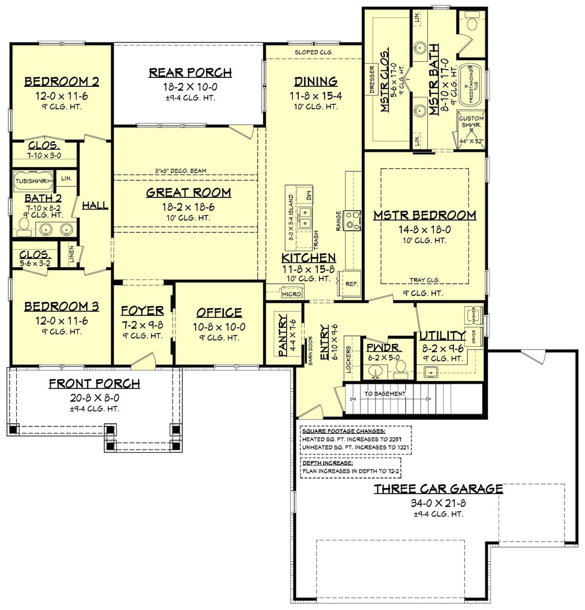 Craftsman Farmhouse Ranch Alternate Level One of Plan 56707