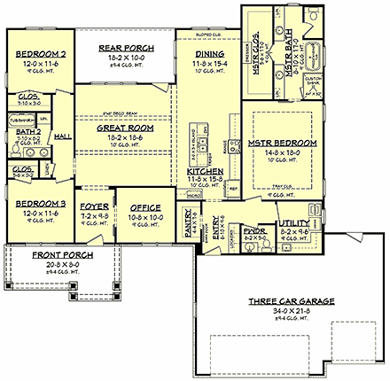 House Plan 56707 First Level Plan