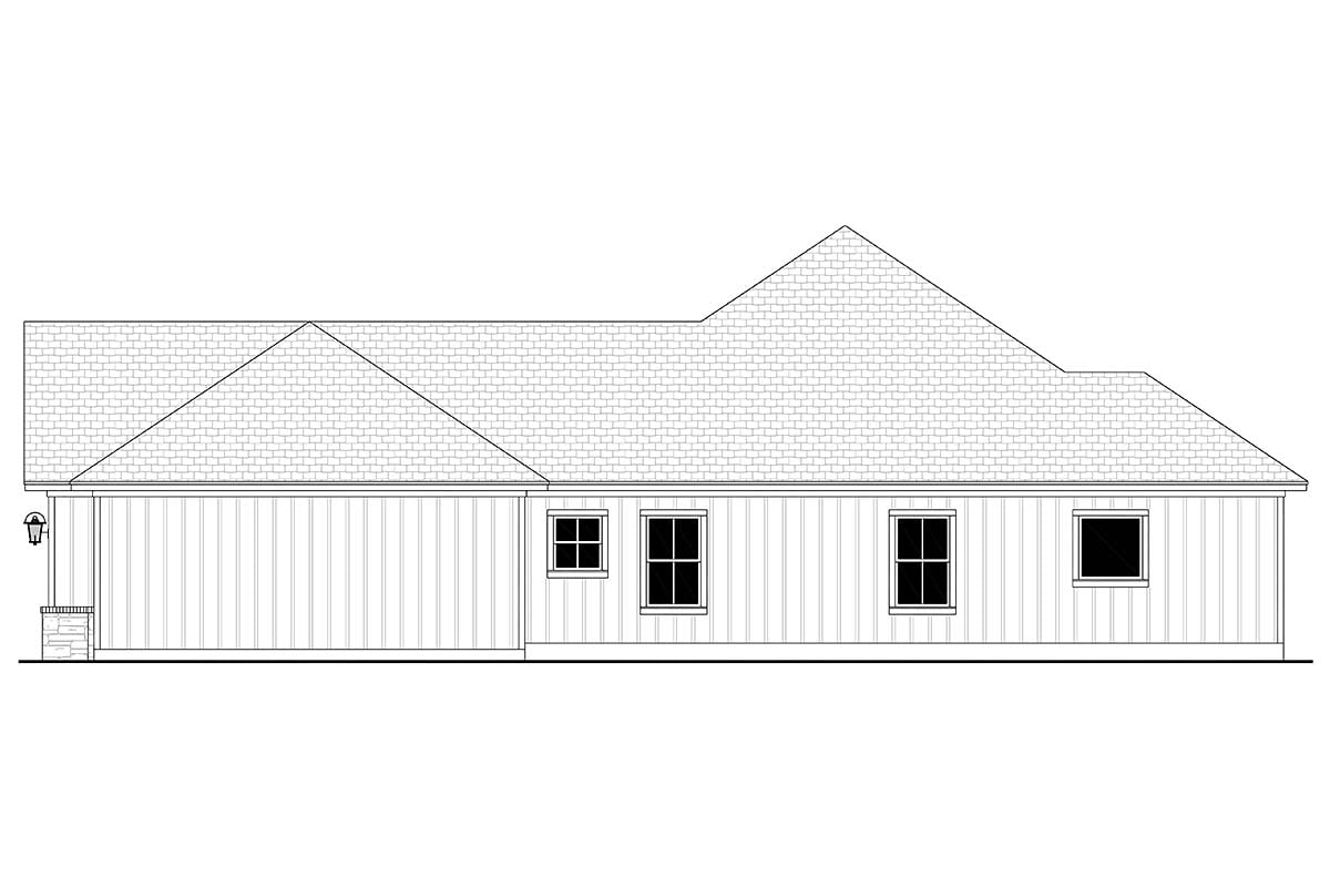Craftsman, Farmhouse, Ranch Plan with 2230 Sq. Ft., 3 Bedrooms, 3 Bathrooms, 3 Car Garage Picture 2