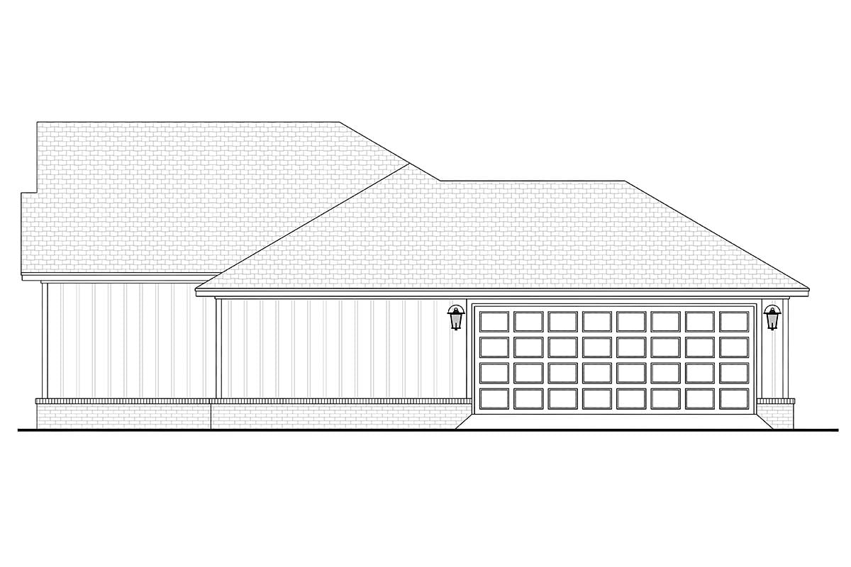 Country, Craftsman, Farmhouse, Traditional Plan with 1327 Sq. Ft., 3 Bedrooms, 2 Bathrooms, 2 Car Garage Picture 2