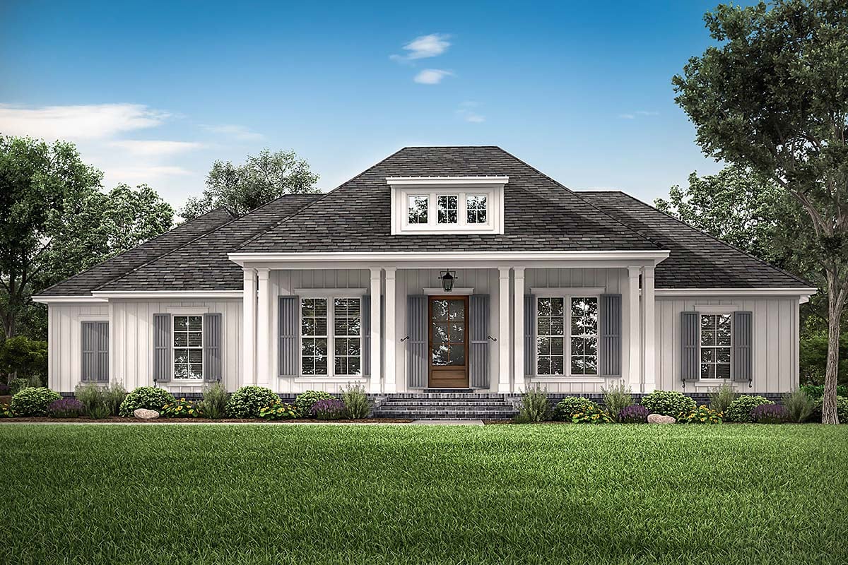 Acadian, Country, French Country, Southern Plan with 2588 Sq. Ft., 3 Bedrooms, 3 Bathrooms, 2 Car Garage Elevation