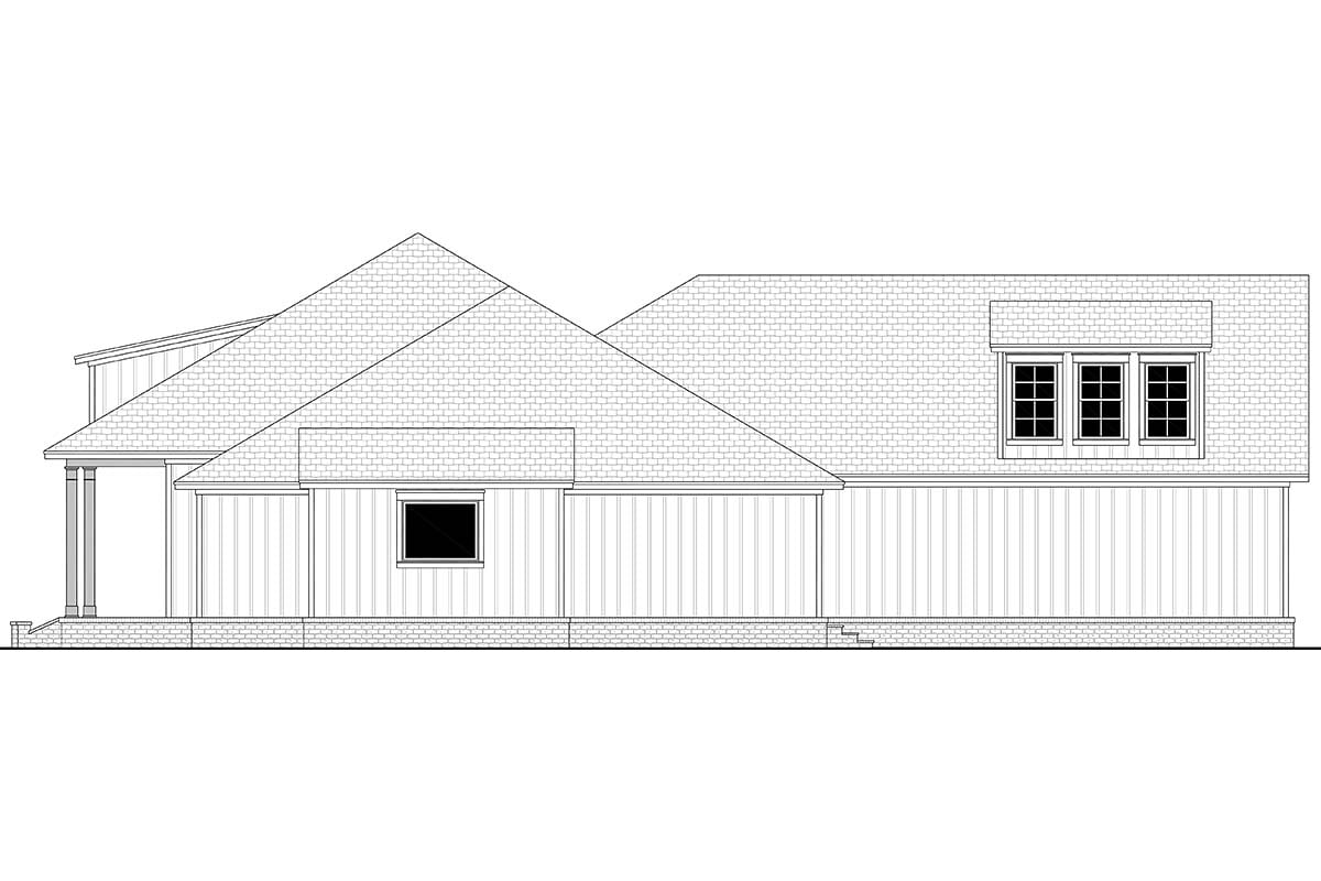 Acadian, Country, French Country, Southern Plan with 2588 Sq. Ft., 3 Bedrooms, 3 Bathrooms, 2 Car Garage Picture 2