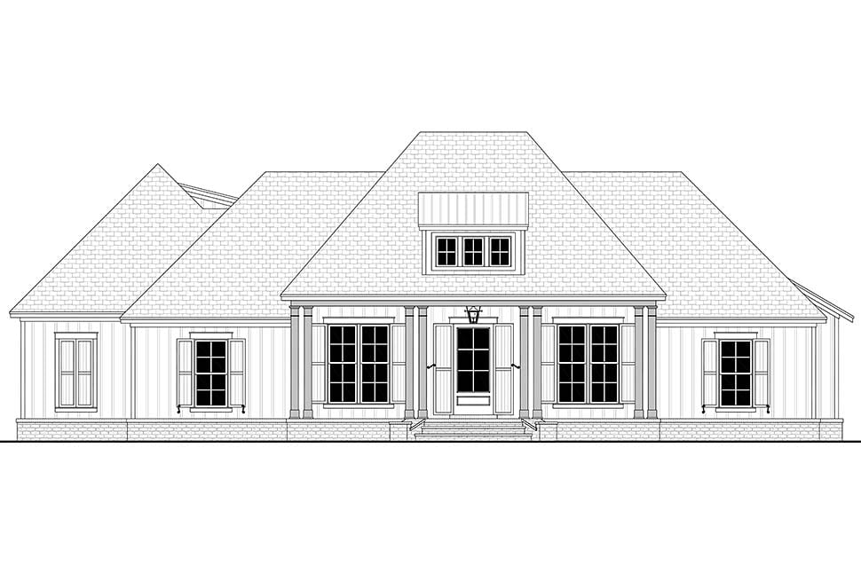 Acadian, Country, French Country, Southern Plan with 2588 Sq. Ft., 3 Bedrooms, 3 Bathrooms, 2 Car Garage Picture 4
