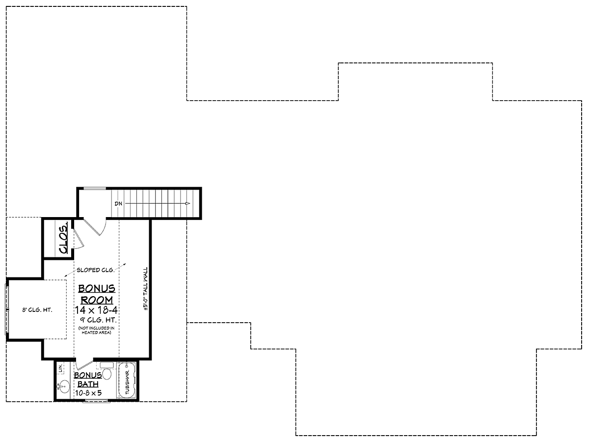 Country Craftsman Farmhouse Southern Traditional Level Two of Plan 56713