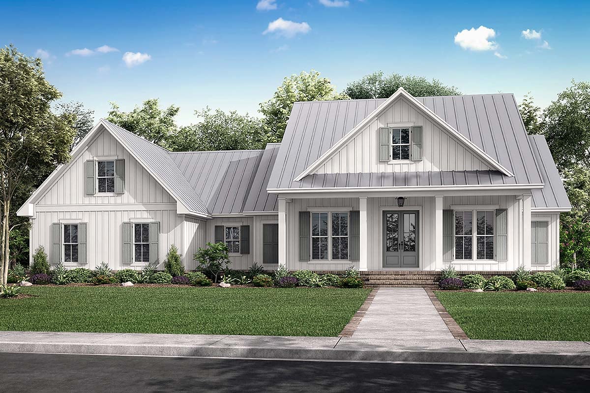 Country, Craftsman, Farmhouse, Southern, Traditional Plan with 2428 Sq. Ft., 3 Bedrooms, 3 Bathrooms, 2 Car Garage Elevation