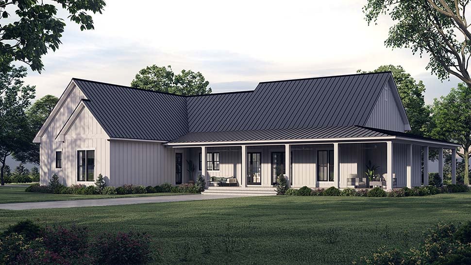 Country, Craftsman, Farmhouse, Southern, Traditional Plan with 2428 Sq. Ft., 3 Bedrooms, 3 Bathrooms, 2 Car Garage Picture 7