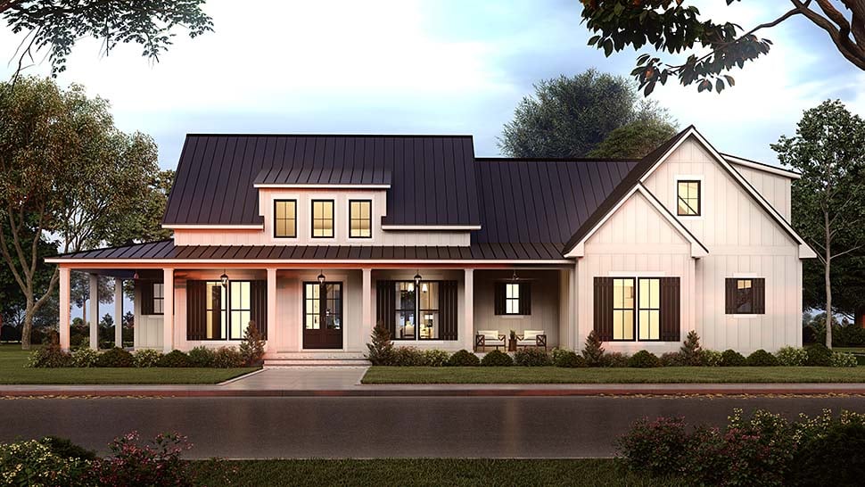 Country, Craftsman, Farmhouse, Southern, Traditional Plan with 2428 Sq. Ft., 3 Bedrooms, 3 Bathrooms, 2 Car Garage Picture 8