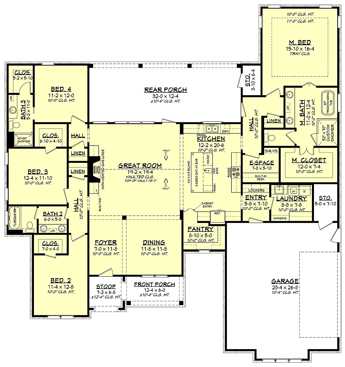 Country Farmhouse French Country Level One of Plan 56714