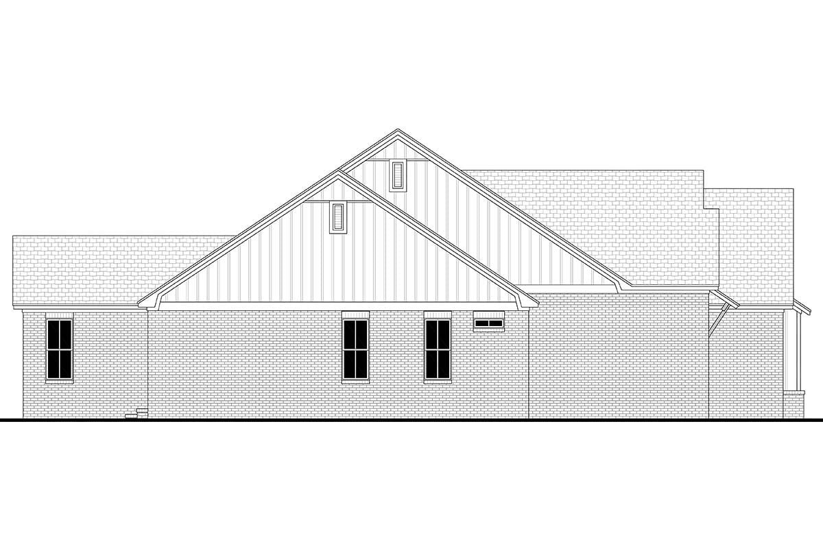 Country, Farmhouse, French Country Plan with 2608 Sq. Ft., 4 Bedrooms, 3 Bathrooms, 2 Car Garage Picture 3