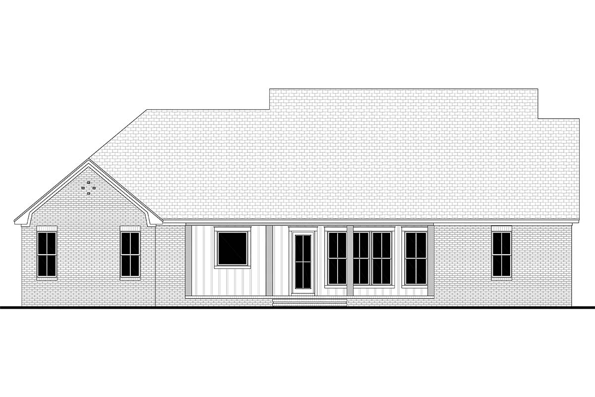 Country Farmhouse French Country Rear Elevation of Plan 56714