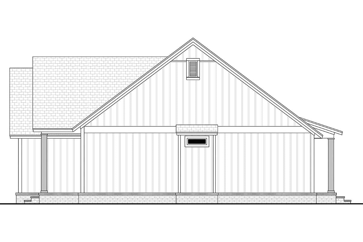 Country, Farmhouse, New American Style, One-Story, Traditional Plan with 1706 Sq. Ft., 3 Bedrooms, 2 Bathrooms, 2 Car Garage Picture 2