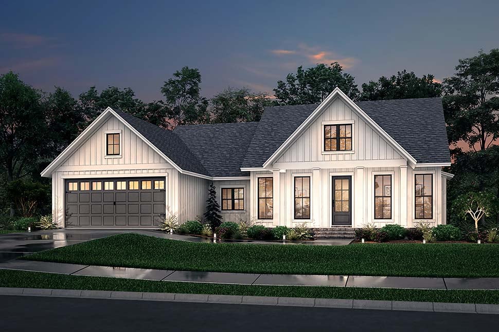 Country, Farmhouse, New American Style, One-Story, Traditional Plan with 1706 Sq. Ft., 3 Bedrooms, 2 Bathrooms, 2 Car Garage Picture 5